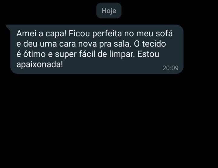 Feedback cliente capa para sofá