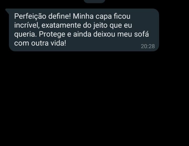 Feedback cliente capa para sofá