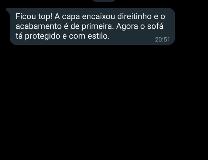 Feedback cliente capa para sofá