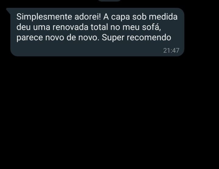 Feedback cliente capa para sofá